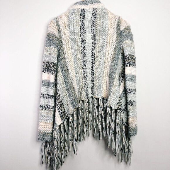 Bethany Mota Fringe Tweed Sweater Cardigan - Picture 3 of 8